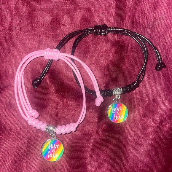 🌈Matching "Love is Love" Adjustable Bracelets🌈 - Picture 2 of 4